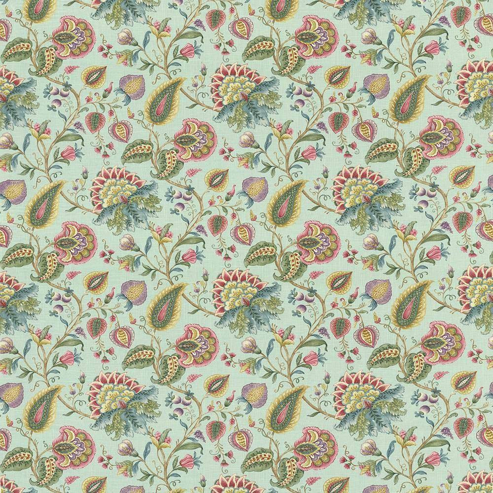 Westbend Floral Seagreen by Kasmir Fabric 1420 CHINA 12,000 Wyzenbeek Double Rubs H: 27 inches, V:25 2/8 inches 54 - 55 - Fabric Carolina - Kasmir