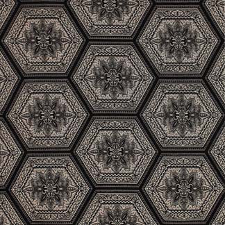 West Egg Dark 7916011004 by Carole Fabric Exclusive Natural Artisan 59% Rayon, 41% Polyester USA H: 7 1/2"V, 14 1/4"H  54" Minimum (See sample for specifics) - Fabric Carolina - Carole Exclusive