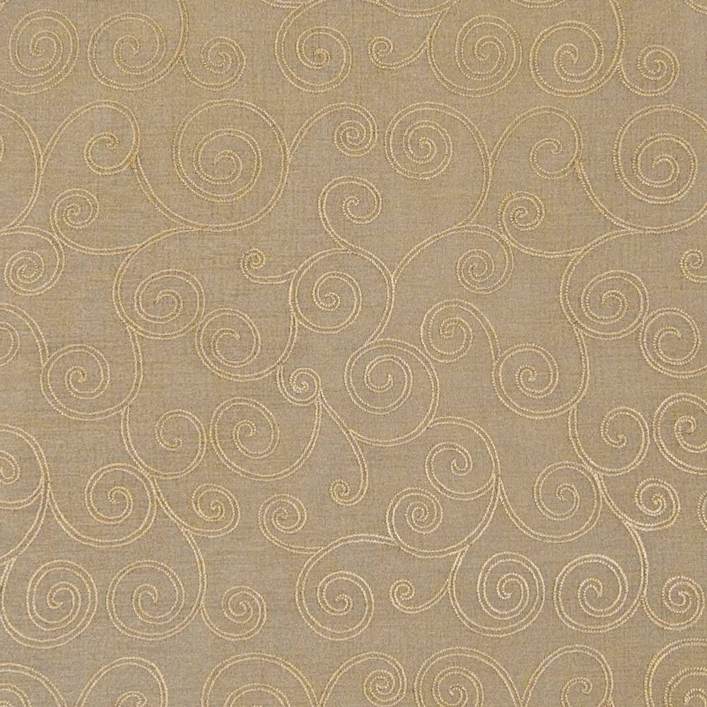 Whimsical Scroll Wheat by Kasmir Fabric 1374 CHINA Not Tested H: 13 6/8 inches, V:11 6/8 inches 54 - Fabric Carolina - Kasmir