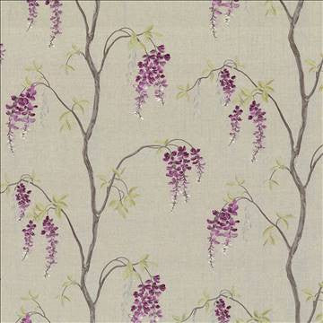 Wisteria Plum by Kasmir Fabric 8005 100% Flax INDIA Not Tested H: 25 5/8 inches, V: 31 4/8 inches 51 - 54 - Fabric Carolina - Kasmir