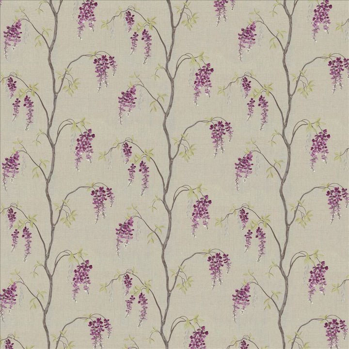 Wisteria Plum by Kasmir Fabric 8005 100% Flax
 INDIA </p><p>Repeat: Horizontal: 25 5/8 inches and Vertical: 31 4/8 inches 51 - 54 - Fabric Carolina -