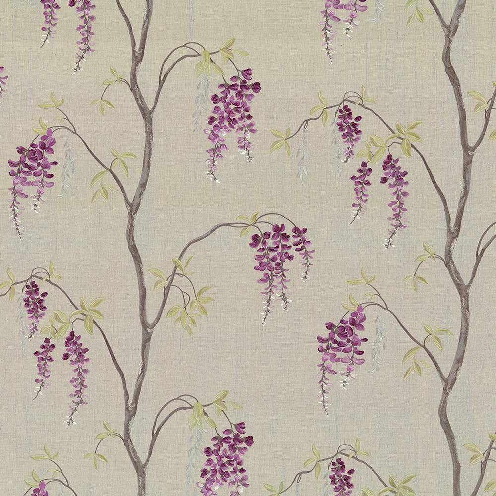 Wisteria Plum by Kasmir Fabric 8005 INDIA Not Tested H: 25 5/8 inches, V:31 4/8 inches 51 - 54 - Fabric Carolina - Kasmir
