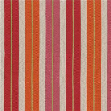 Woodley Stripe Poppy by Kasmir Fabric 1387 51% Rayon 49% Polyester CHINA 12,000 Wyzenbeek Double Rubs H: 4 3/8 inches, V: N/A 54 - 56 - Fabric Carolina - Kasmir