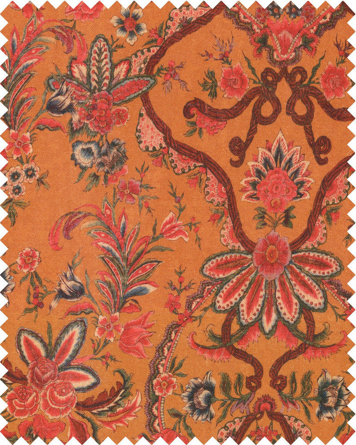 Mind The Gap Fabric WOODSTOCK Linen (FB00078) | FB00078 | WOODSTOCK '69 LIFESTYLE COLLECTION | Brown, Orange, Red | Fabric Carolina | https://www.fabriccarolina.com/
