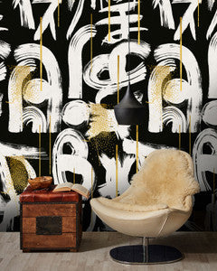 GESTURAL ABSTRACTION Anthracite Wallpaper (WP20331) by Mind The Gap