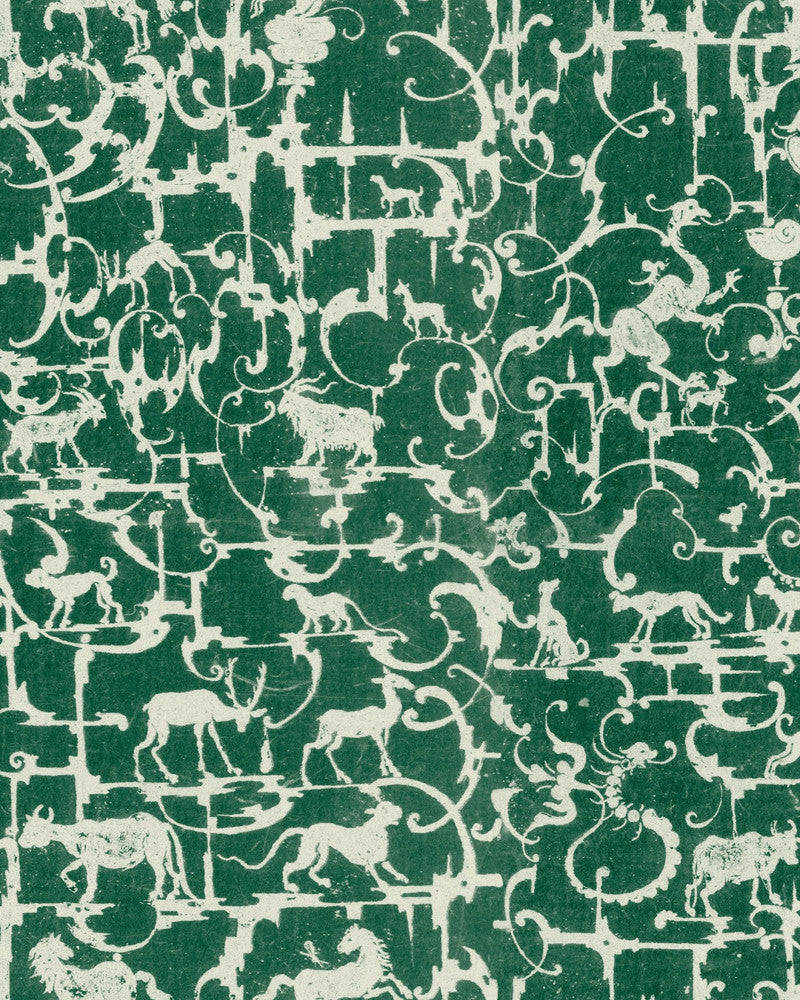 Mind The Gap Wallpaper ROYAL HUNTING Racing Green Wallpaper (WP20468) | WP20468 | THE WALLPAPER COMPENDIUM 1 | 3 rolls x 20.5 x 118.1 in | 0.52m / 20.5in | 3m / 118in | 4.65mp | 52cm / 20.5in | Green, White | Non-woven | Paste the wall | 3-rolls in a box | Fabric Carolina | https://www.fabriccarolina.com/