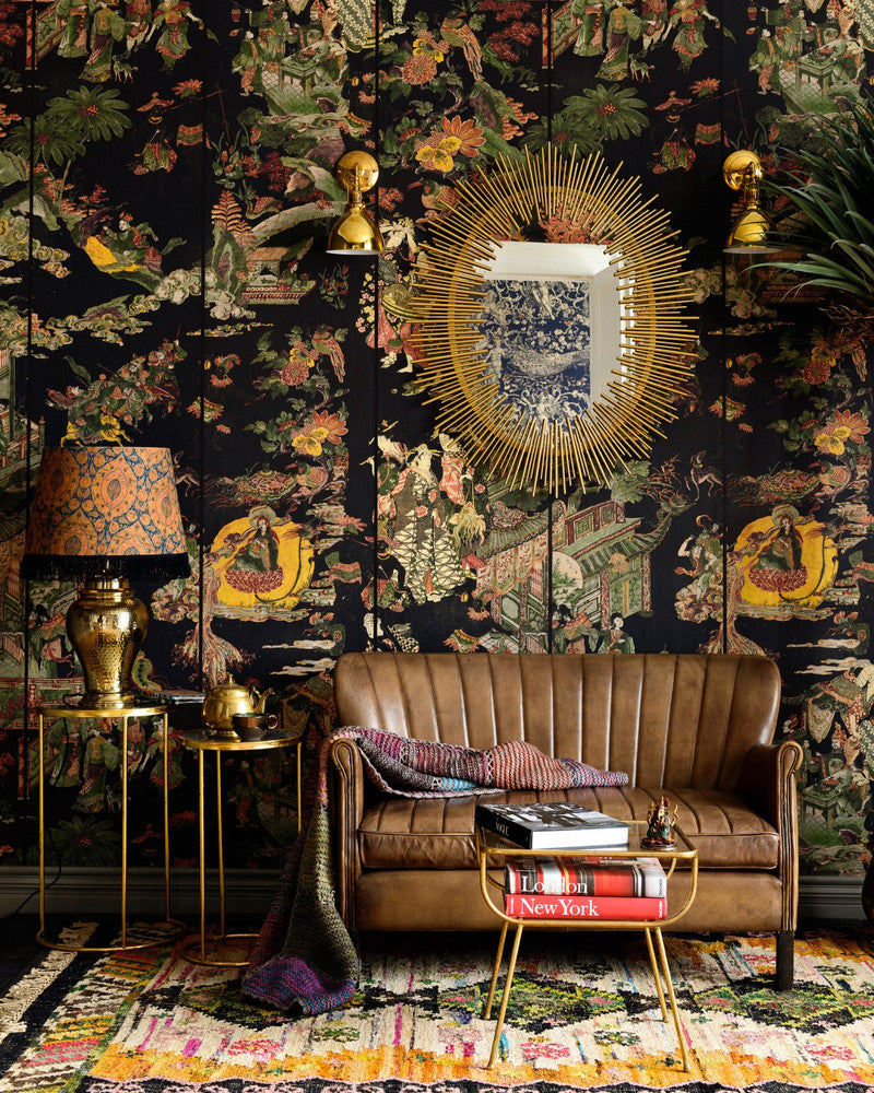 The Oriental Tale Wallpaper by Mind the Gap Designer Wallpaper THE WALLPAPER COMPENDIUM 1 Non-woven Made in Europe Paste the wall 3 rolls x 20.5 x 3.25 yards - Swanky Fabrics -