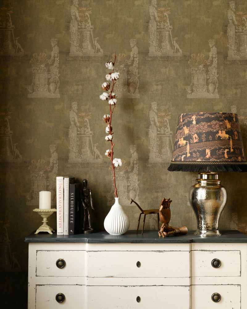 Sculptural Moss Wallpaper by Mind the Gap Designer Wallpaper THE WALLPAPER COMPENDIUM 1 Non-woven Made in Europe Paste the wall 3 rolls x 20.5 x 3.25 yards - Swanky Fabrics -
