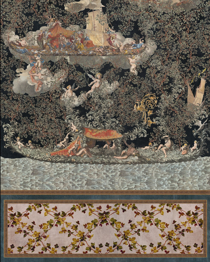 Journey To Eden Dark Wallpaper by Mind the Gap Designer Wallpaper THE WALLPAPER COMPENDIUM 1 Non-woven Made in Europe Paste the wall 3 rolls x 20.5 x 3.25 yards - Swanky Fabrics -