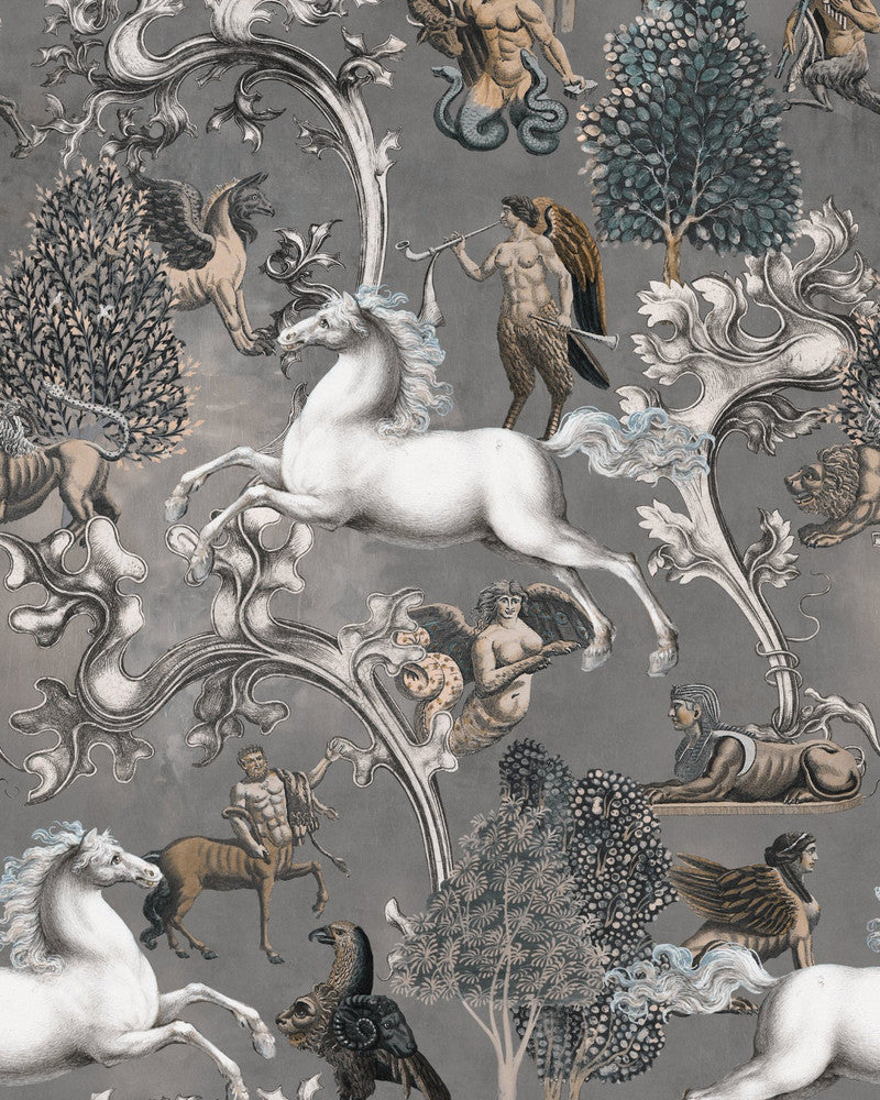 IMAGINARIUM Grey Wallpaper (WP20483) by Mind The Gap | WP20483 | THE WALLPAPER COMPENDIUM 1 | 3 rolls x 20.5 x 118.1 in | 0.52m / 20.5in | 3m / 118in | 4.65mp | 70cm / 27.6in | Blue, Brown, Grey, White | Non-woven | Paste the wall | 3-rolls in a box | Fabric Carolina | https://www.fabriccarolina.com/