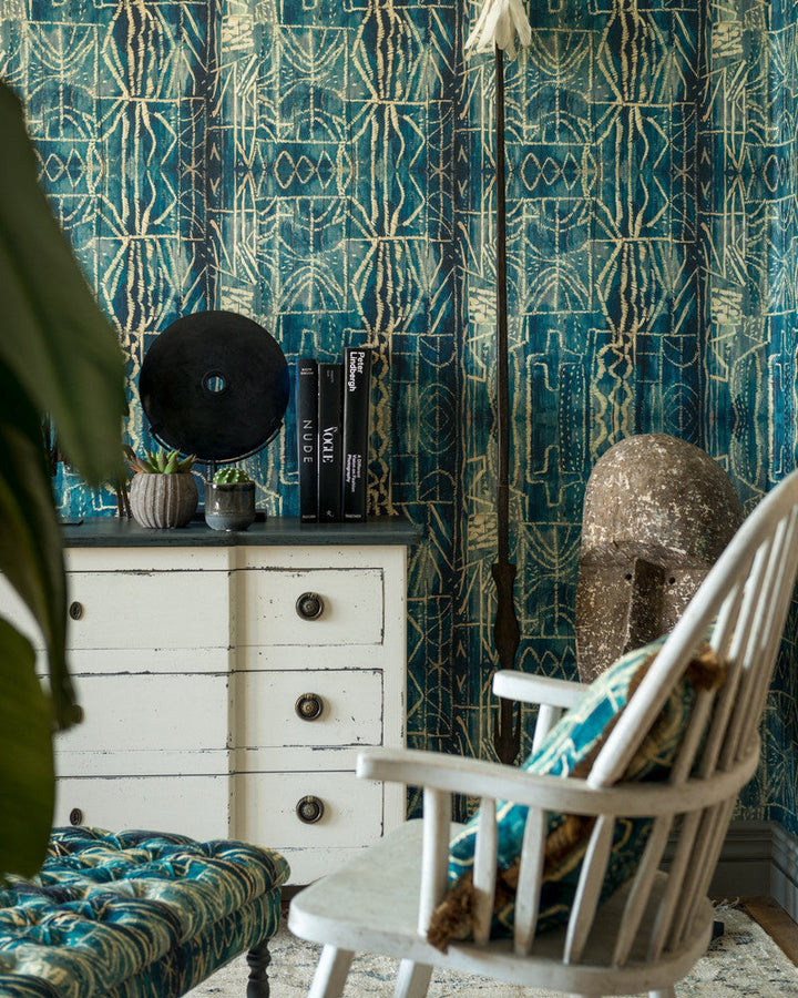 Bamileke Wallpaper by Mind the Gap Designer Wallpaper THE WALLPAPER COMPENDIUM 1 Non-woven Made in Europe Paste the wall 3 rolls x 20.5 x 3.25 yards - Swanky Fabrics -