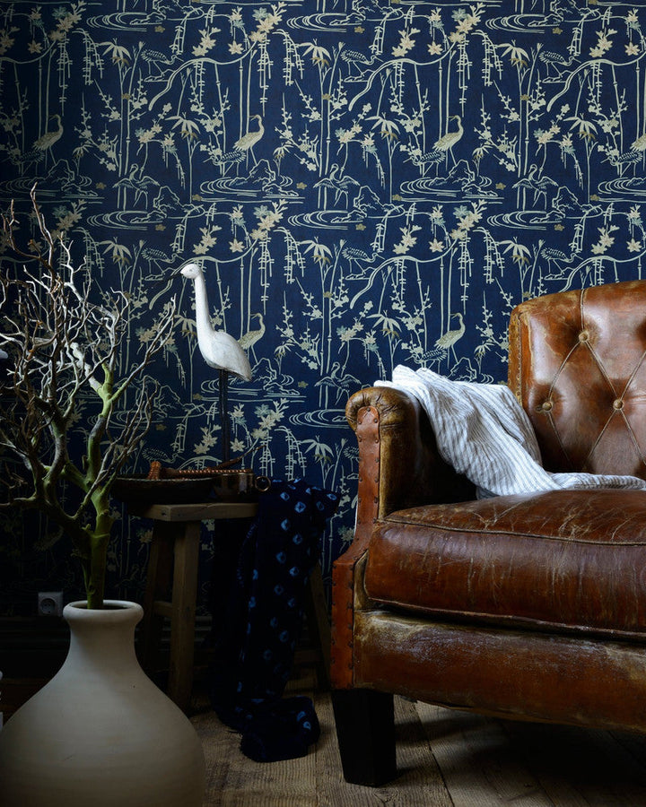 Kyoto Wallpaper by Mind the Gap Designer Wallpaper THE WALLPAPER COMPENDIUM 1 Non-woven Made in Europe Paste the wall 3 rolls x 20.5 x 3.25 yards - Swanky Fabrics -