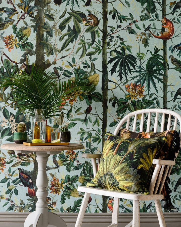 Wildlife Of Papua Wallpaper by Mind the Gap Designer Wallpaper THE WALLPAPER COMPENDIUM 1 Non-woven Made in Europe Paste the wall 3 rolls x 20.5 x 3.25 yards - Swanky Fabrics -