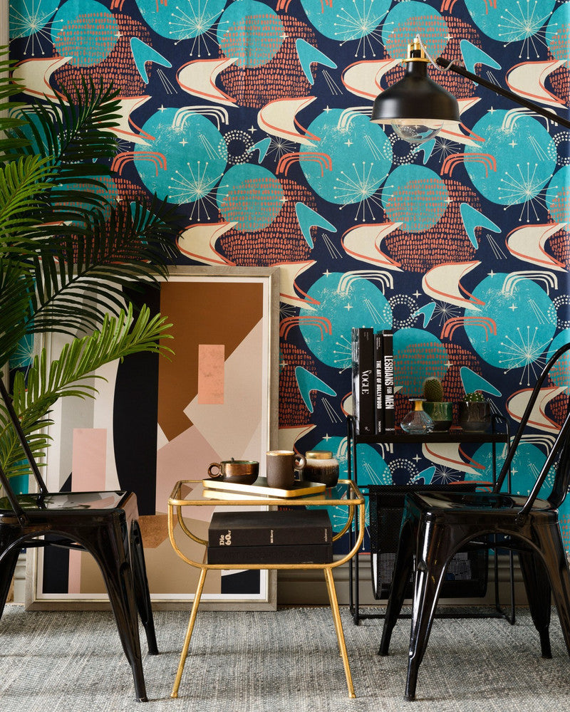 Cosmic Debris Wallpaper by Mind the Gap Designer Wallpaper THE WALLPAPER COMPENDIUM 1 Non-woven Made in Europe Paste the wall 3 rolls x 20.5 x 3.25 yards - Swanky Fabrics -