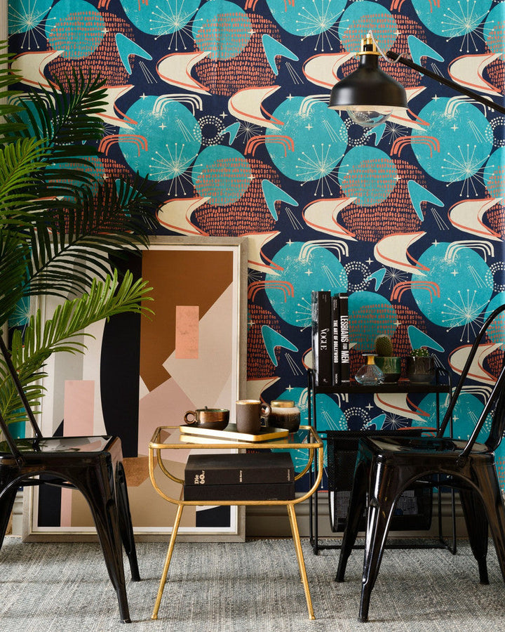 Cosmic Debris Wallpaper by Mind the Gap Designer Wallpaper THE WALLPAPER COMPENDIUM 1 Non-woven Made in Europe Paste the wall 3 rolls x 20.5 x 3.25 yards - Swanky Fabrics -