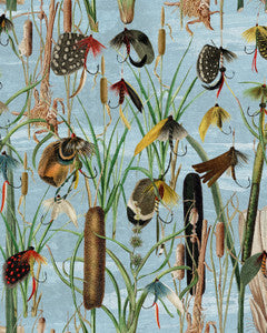 FISHING FLIES Aquamarine Wallpaper (WP20721) by Mind The Gap
