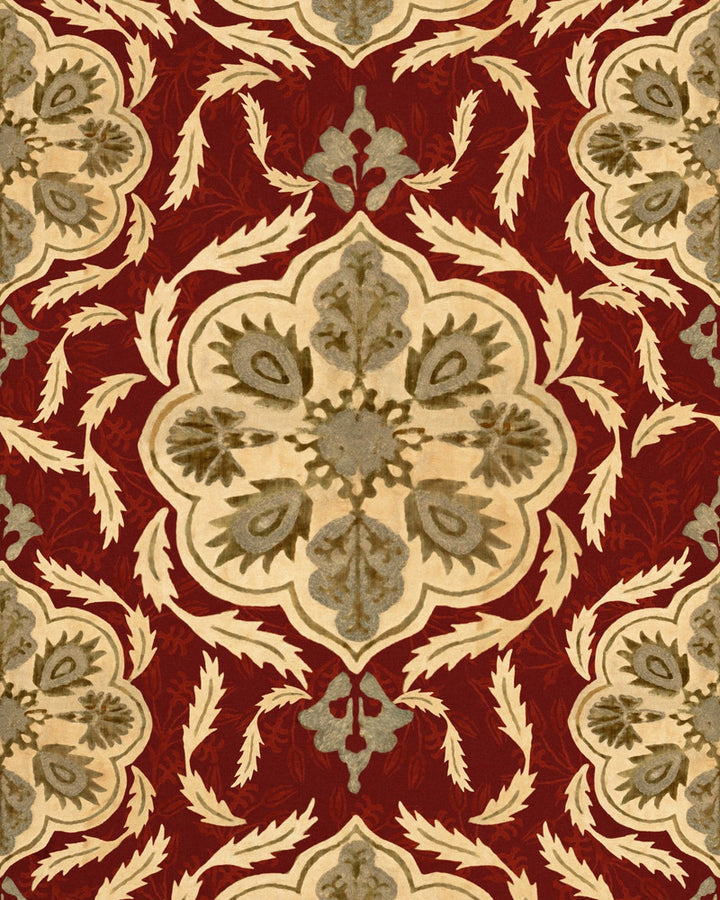 OTTOMAN Wallpaper (WP20728) by Mind The Gap | WP20728 | THE WETLANDS | 1 roll x 20.47 x 354.33 in | 0.52m / 20.5in | 9m / 354in | 4.68mp | 52cm / 20.5in | Beige, Burgundy, Green, Red | Non-woven | Paste the wall | 1-roll in a box | Fabric Carolina | https://www.fabriccarolina.com/