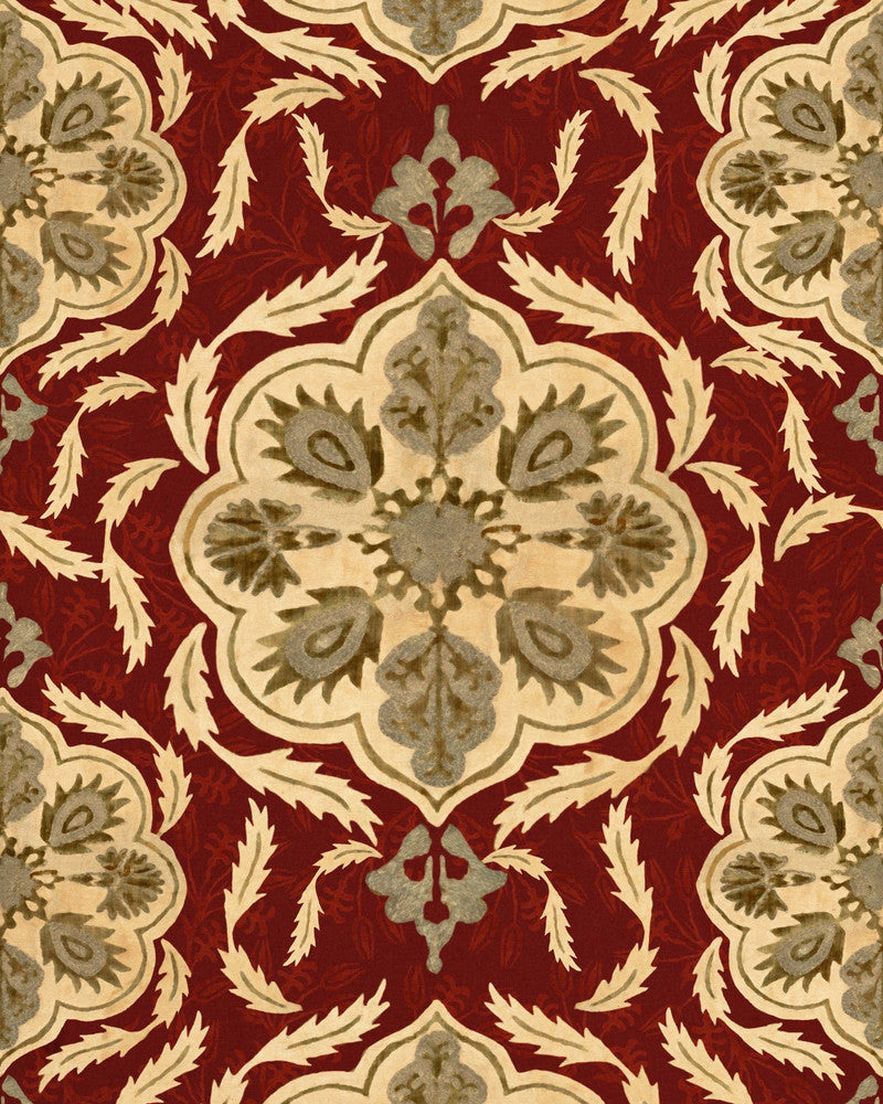 OTTOMAN Wallpaper (WP20728) by Mind The Gap | WP20728 | THE WETLANDS | 1 roll x 20.47 x 354.33 in | 0.52m / 20.5in | 9m / 354in | 4.68mp | 52cm / 20.5in | Beige, Burgundy, Green, Red | Non-woven | Paste the wall | 1-roll in a box | Fabric Carolina | https://www.fabriccarolina.com/