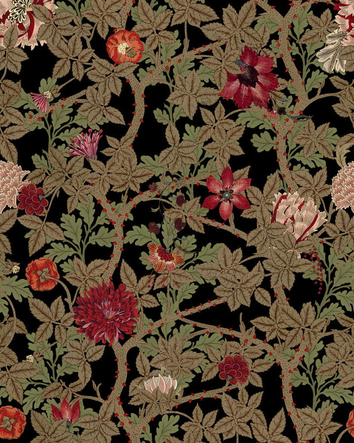 The Flowering Dark Wallpaper by Mind the Gap Designer Wallpaper THE WETLANDS Non-woven Made in Europe Paste the wall 1 roll x 20.47 x 9.8 yards - Swanky Fabrics -