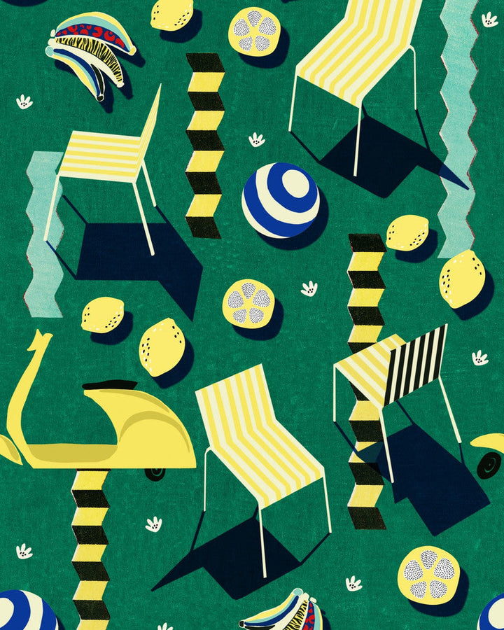 Moto Bello Green Wallpaper by Mind the Gap Designer Wallpaper LA DOLCE VITA Textured Matte Made in Europe Paste the wall 1 roll x 20.47 x 9.8 yards - Swanky Fabrics -