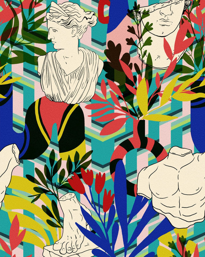 Statuario Blu Wallpaper by Mind the Gap Designer Wallpaper LA DOLCE VITA Textured Matte Made in Europe Paste the wall 1 roll x 20.47 x 9.8 yards - Swanky Fabrics -
