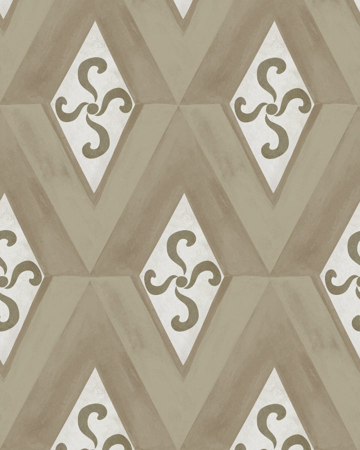 GIRANDOLA Grigio Wallpaper (WP30196) by Mind The Gap | WP30196 | LA DOLCE VITA | 1 roll x 20.5 x 393.7 in | 0.52m / 20.5in | 10m / 393.7in | 4.68mp | 50cm / 19.6in | Gray, Taupe | Satin Matte | Paste the wall | 1-roll in a box | Fabric Carolina | https://www.fabriccarolina.com/