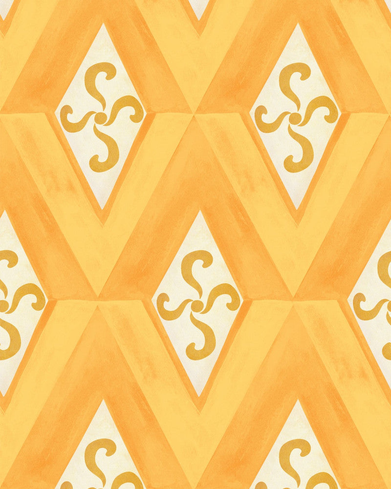 Girandola Limone Wallpaper by Mind the Gap Designer Wallpaper LA DOLCE VITA Satin Matte Made in Europe Paste the wall 1 roll x 20.5 x 10.9 yards - Swanky Fabrics -