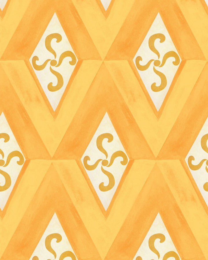 Girandola Limone Wallpaper by Mind the Gap Designer Wallpaper LA DOLCE VITA Satin Matte Made in Europe Paste the wall 1 roll x 20.5 x 10.9 yards - Swanky Fabrics -