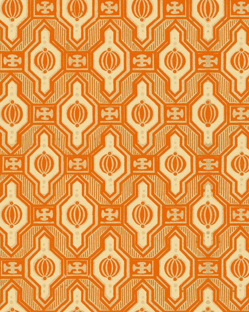 PALLONCINI Orangina Wallpaper (WP30207) by Mind The Gap | WP30207 | LA DOLCE VITA | 1 roll x 20.5 x 393.7 in | 0.52m / 20.5in | 10m / 393.7in | 4.68mp | 62cm / 24.4in | Orange, Taupe | Satin Matte | Paste the wall | 1-roll in a box | Fabric Carolina | https://www.fabriccarolina.com/