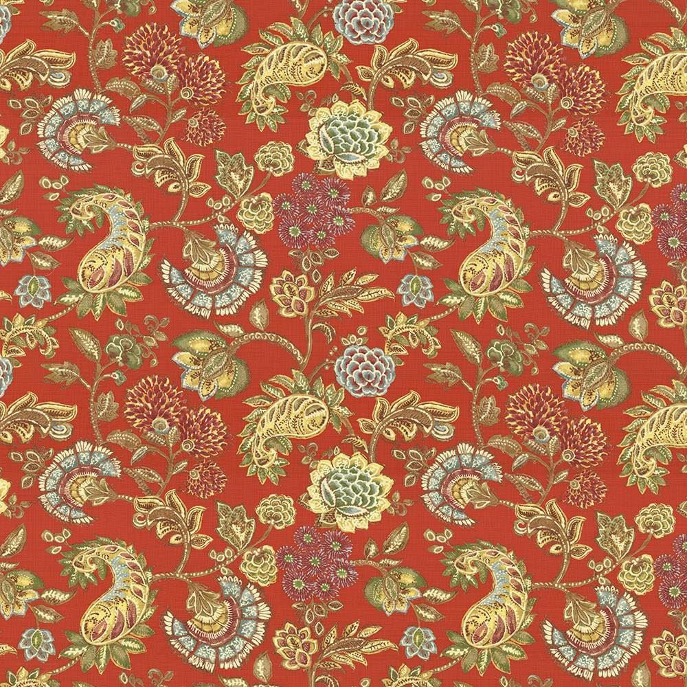 Wyndham Garden Geranium by Kasmir Fabric 1417 100% Cotton PAKISTAN 15,000 Wyzenbeek Double Rubs Horizontal: 27 inches and Vertical: 27 inches 54 - 55 - Fabric Carolina -
