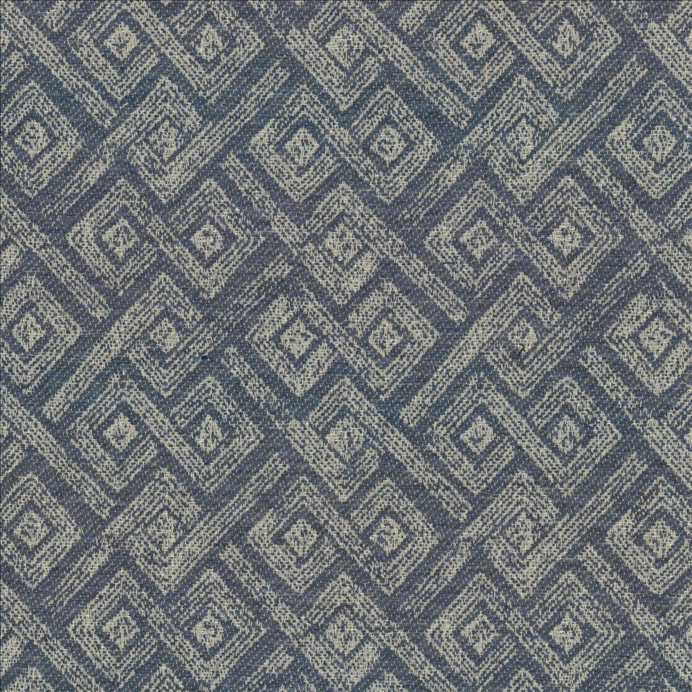 Yakima Blue by Kasmir Fabric 5143 48% Recycled Cotton
27% Acrylic
25% Polyester
 USA </p><p>Repeat: Horizontal: 9 1/8 inches and Vertical: 9 6/8 inches 54 - Fabric Carolina -
