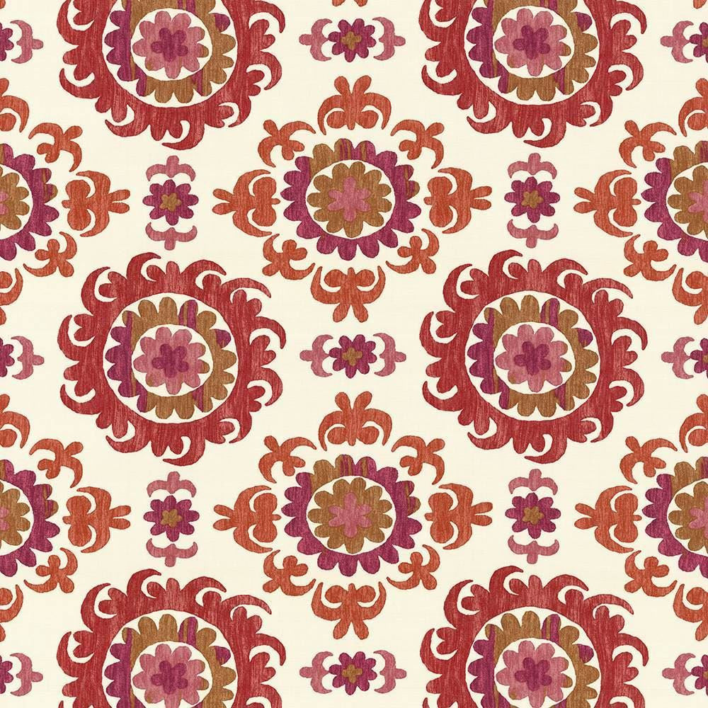 Zambra Garnet  by Kasmir Fabric See sample 100% Cotton
 CHINA 15,000 Wyzenbeek Double Rubs </p><p>Repeat: Horizontal: 27 inches and Vertical: 25 2/8 inches 54  - Fabric Carolina -