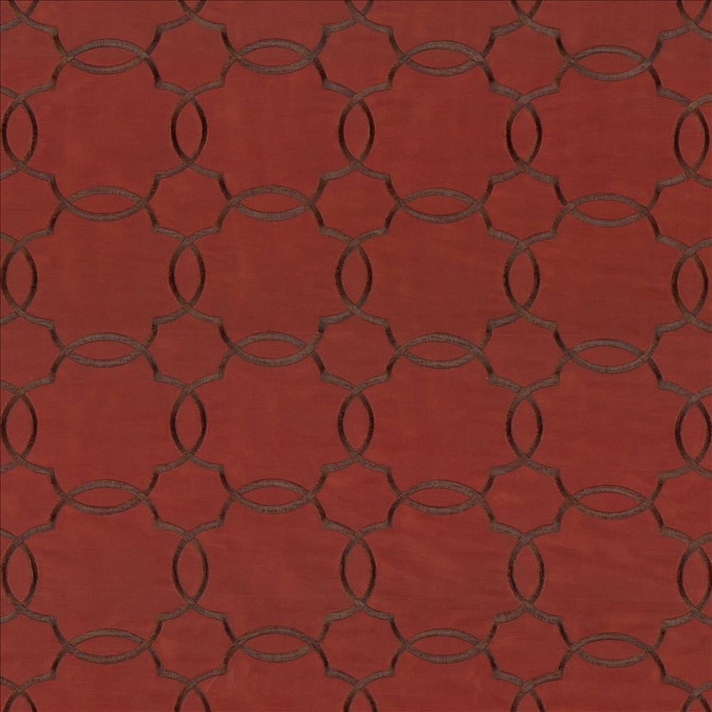 Zara Trellis Brick  by Kasmir Fabric 5070 100% Polyester Embroidery 100% Polyester  CHINA  </p><p>Repeat: Horizontal: 4 1/8 inches and Vertical: 3 6/8 inches 54  - 58   - Fabric Carolina -