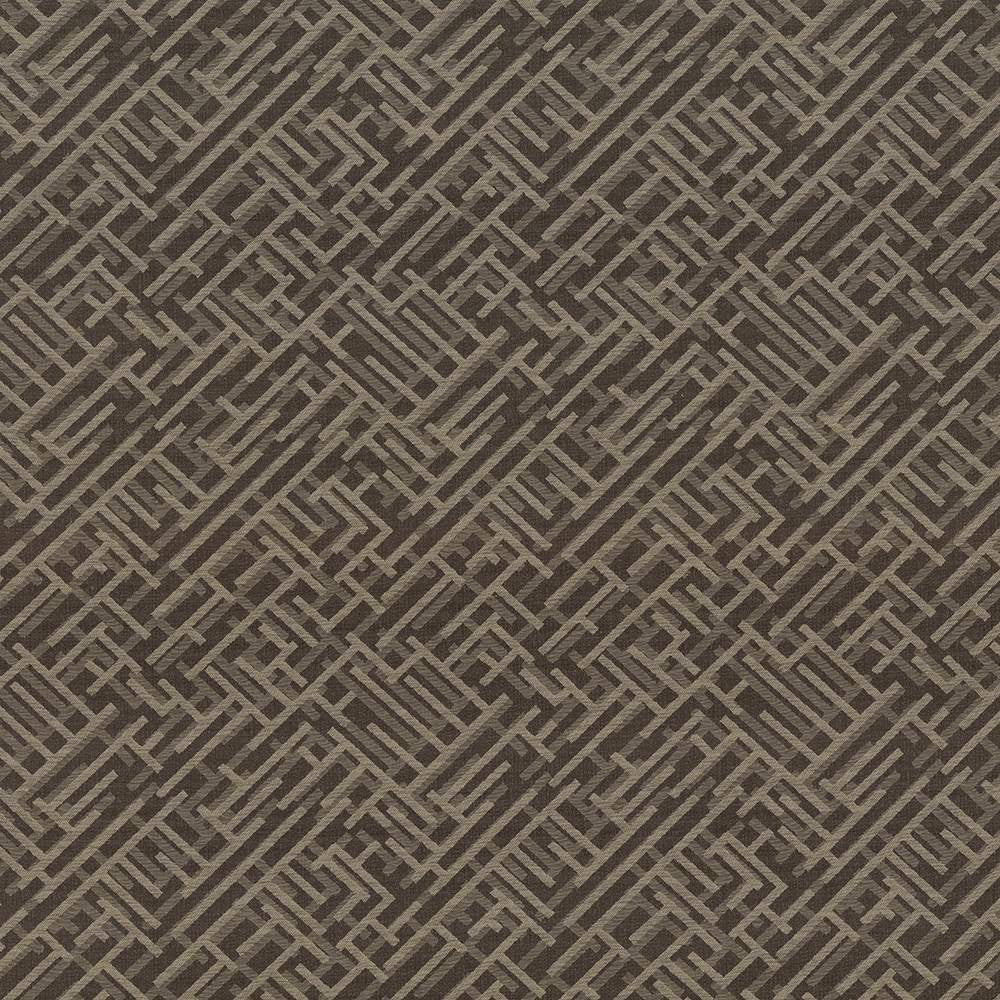 Zen Fret Cocoa by Kasmir Fabric 5084 USA 9,000 Wyzenbeek Double Rubs H: 12 7/8 inches, V:12 6/8 inches 54 - Fabric Carolina - Kasmir