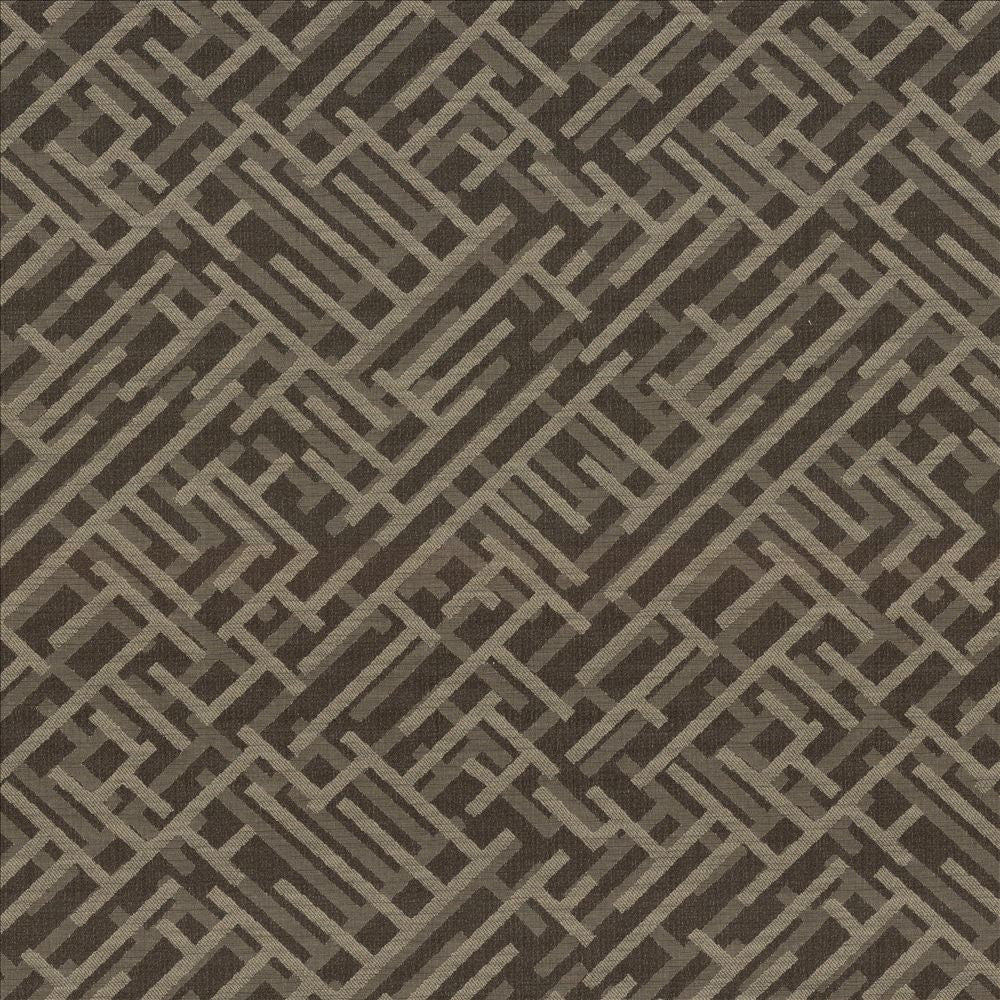 Zen Fret Cocoa by Kasmir Fabric 5084 56% Polyester
34% Rayon
8% Cotton
2% Flax
 USA 9,000 Wyzenbeek Double Rubs </p><p>Repeat: Horizontal: 12 7/8 inches and Vertical: 12 6/8 inches 54 - Fabric Carolina -