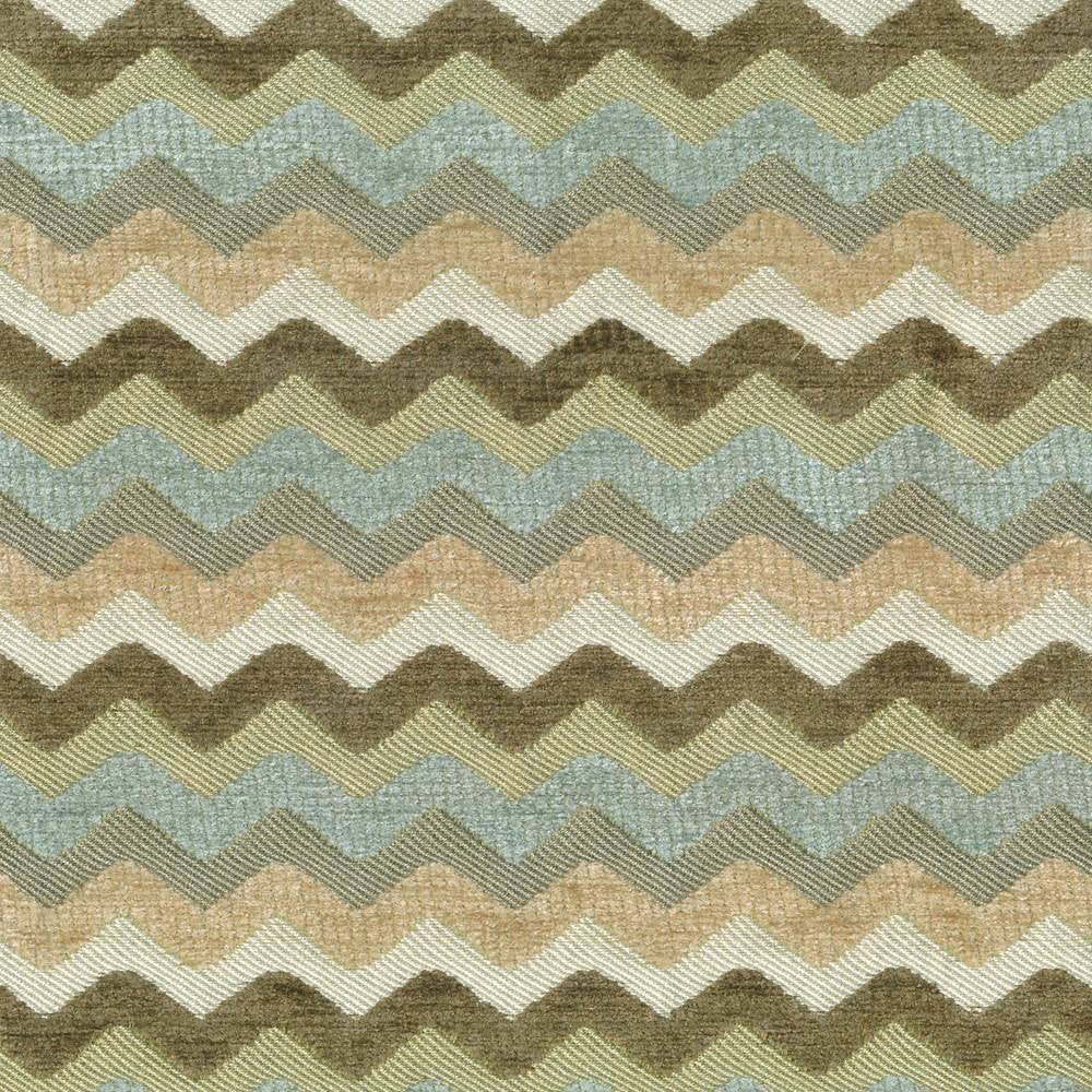 Zigzag Raintree by Kasmir Fabric 1404 USA 51,000 Wyzenbeek Double Rubs H: 1 1/8 inches, V:2 4/8 inches 54 - 55 - Fabric Carolina - Kasmir