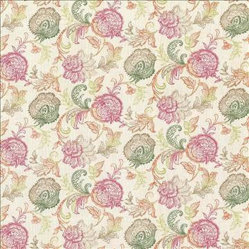 Zoes Garden Sorbet by Kasmir Fabric 5064 100% Cotton SPAIN 18,000 Wyzenbeek Double Rubs H: 27 inches, V: 13 4/8 inches 54 - 55 - Fabric Carolina - Kasmir