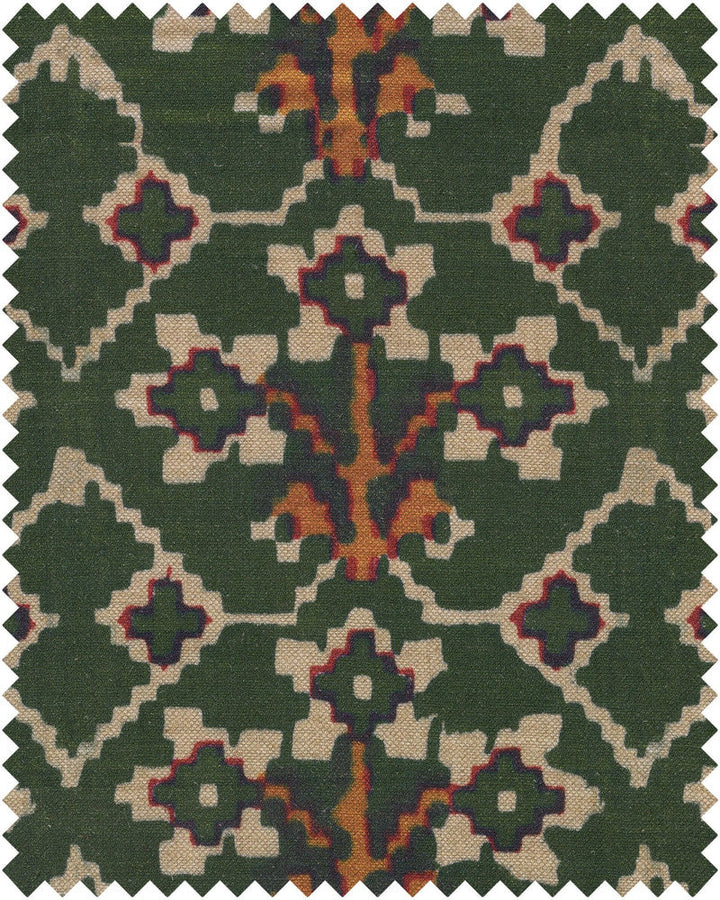 Zold Linen by Mind the Gap Designer Fabric TRANSYLVANIAN ROOTS 100% Linen Made in United Kingdom W 34,6cm x L 66,5cm / W 13.6in x L 26.1in 55.1in - Swanky Fabrics -